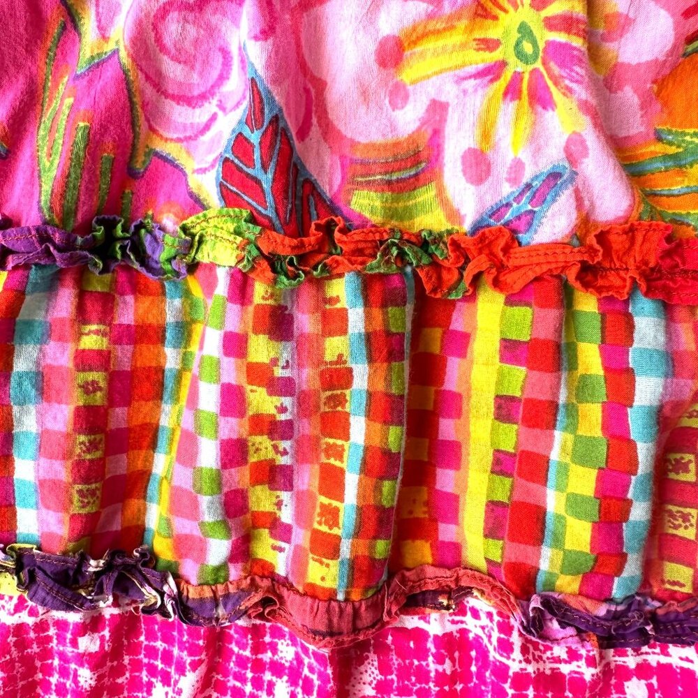 Vintage Sandy Starkman Skirt Small Multicolor Tiered Ruffle Hippie Festive READ - Picture 7 of 12
